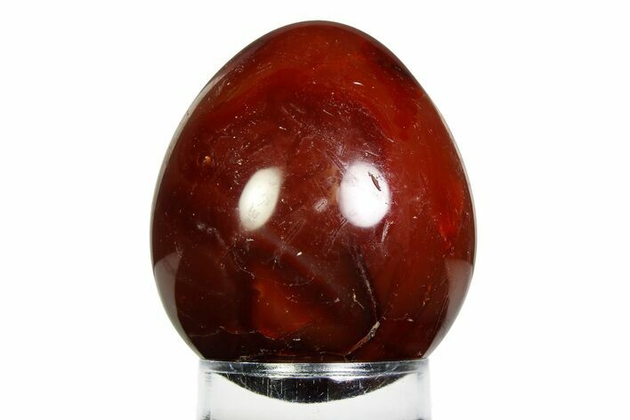 Vibrant Polished Carnelian Agate Egg - Madagascar #355486